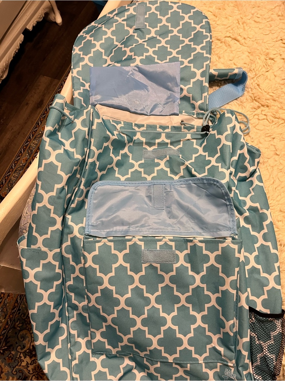 Teal Geometric Women's Backpack - Brand Unspecified very Large.